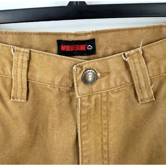 Wolverine Mens Carpenter Canvas Work Pants Size 32/30 Tan Brown Khaki Cotton - Picture 2 of 8